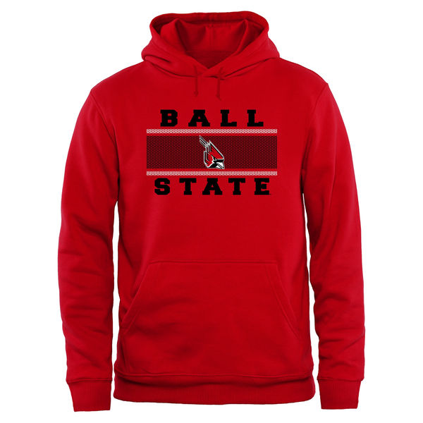 Men NCAA Ball State Cardinals Big Tall Micro Mesh Sweatshirt Red